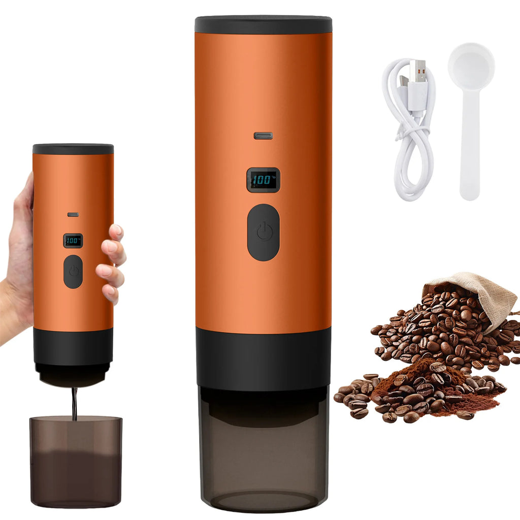 CoffeNow - Cafetera espresso portátil, color naranja