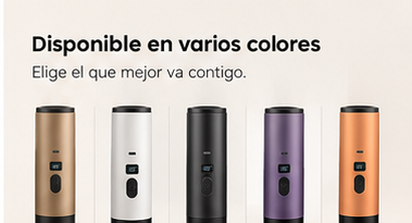 CoffeNow disponible en 5 colores: dorado, blanco, negro, morado y naranja