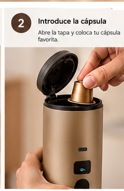 Paso 2: introduce la capsula de cafe